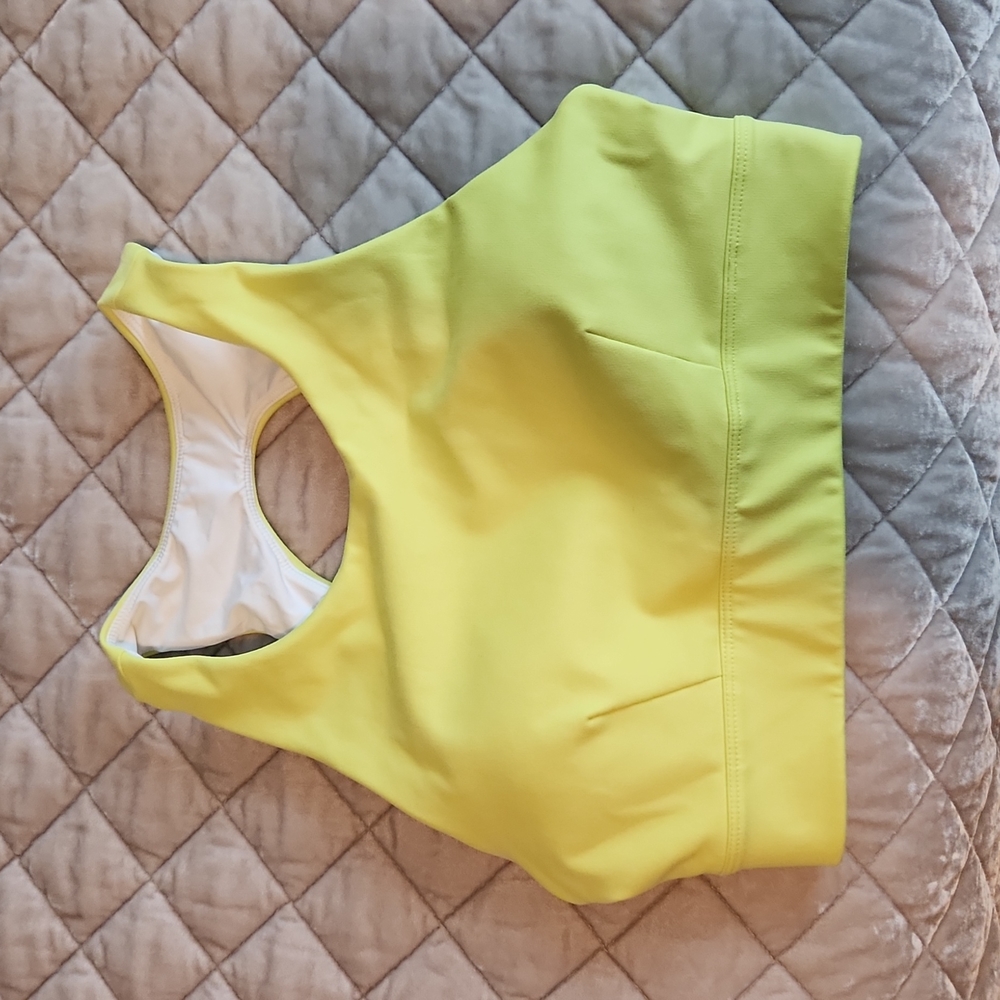 Zella racerback sports bra in yellow. Small.